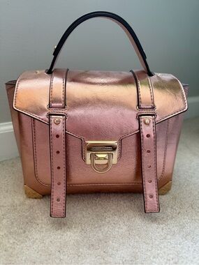 Michael Kors Metallic Rose Gold Top-Handle Satchel